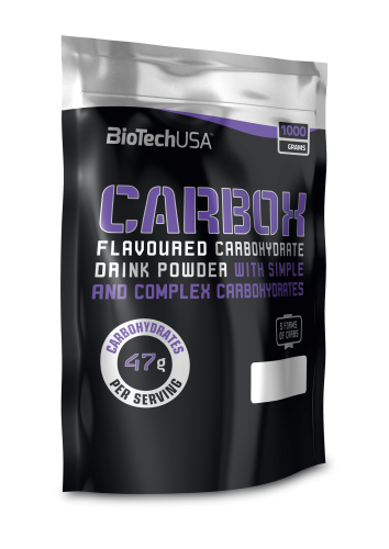 Carbox Biotech USA, avec 5 types de sources de glucides, disponible en version aromatisée, sans gluten,en chargement avant et rechargement après le training.