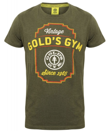 GOLDS GYM TEE SHIRT VINTAGE ARMY
